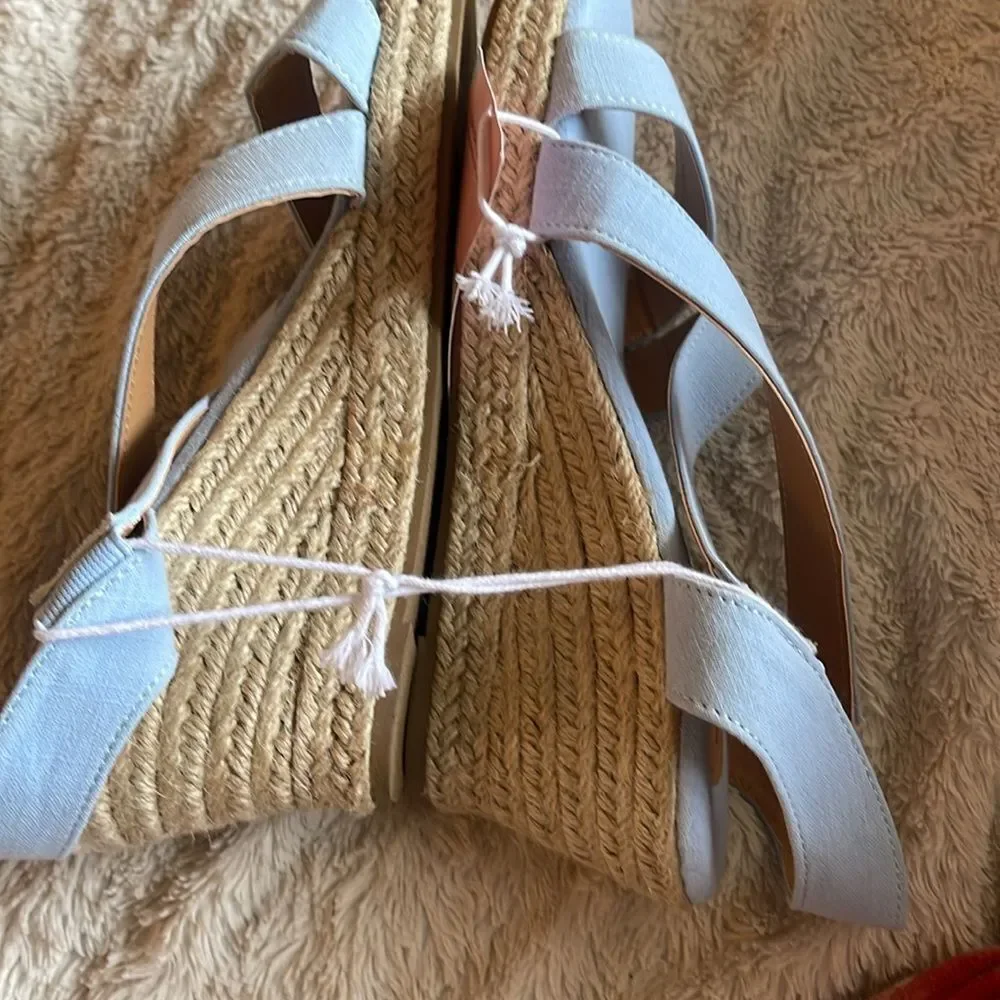 serra espadrilles wedge sandal size 8 baby blue NWT - Picture 6 of 7